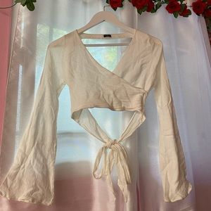 Rare Brandy Melville bell sleeve tie back top
